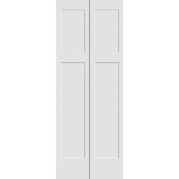 Codel Doors 30" x 80" Primed 3-Panel Mission Shaker Bifold Door and Hardware 2668pri8403BF